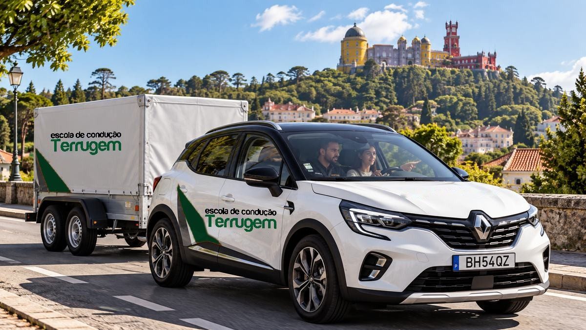 EC Terrugem school car with a trailer, in Sintra